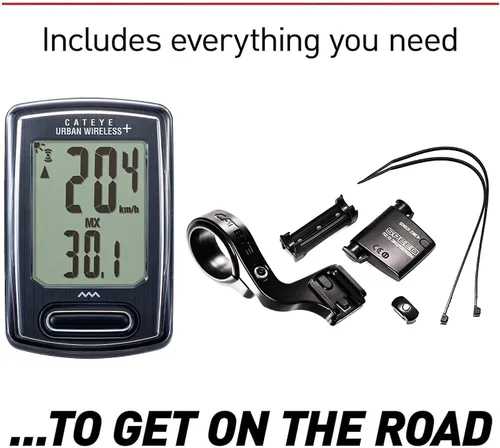 Vista 6 de CATEYE Urban Wireless Bike Computer – Analog Speedometer & Odometer with Calorie Tracking, FlexTight™ Mount, Auto Start/Stop, Programmable Odometer