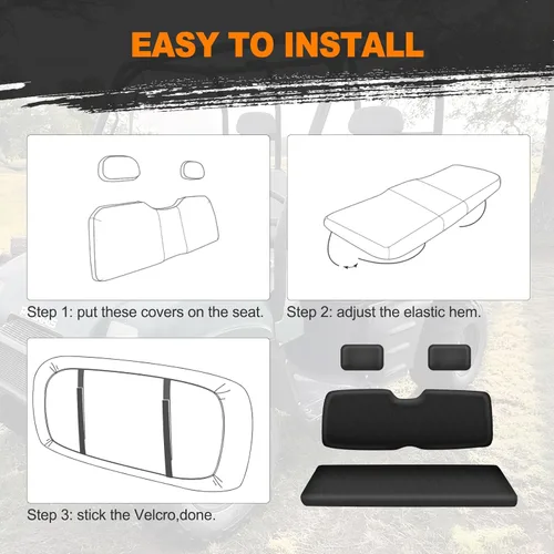 Vista 6 de BORDAN Funda de asiento UTV para Polaris Ranger 500 700 800 2002-2008 (solo asiento delantero), resistente al agua 1680D, protección completa, juego