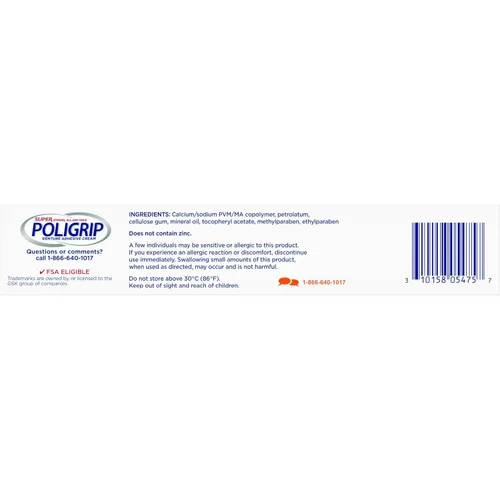 Vista 16 de Super Poligrip Extra Care - Crema adhesiva para dentaduras postizas, sin zinc, 2.2 onzas (paquete de 4)