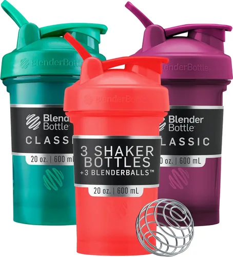 Vista 11 de BlenderBottle Classic V2 - Botella agitadora de plástico de 28 onzas, los colores pueden variar, paquete de 2