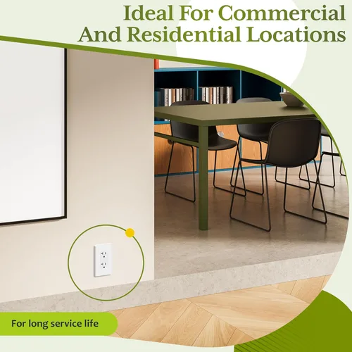 Vista 6 de TG Salida decorativa de 20 A, receptáculo eléctrico estándar resistente a Blanco