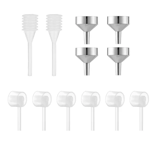 Lil Ray 6 unidades dispensador de perfume bomba de transferencia herramienta para viajes pequeños botella atomizador de perfume recargable, 4 piezas