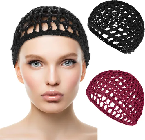 Vista 12 de WLLHYF Gorros de Peluca para Cabello Grueso y Largo, Gorros Ajustables de Red Malla Trenzada para Tejer, Hacer Crochet, Coser, Tejido de Red