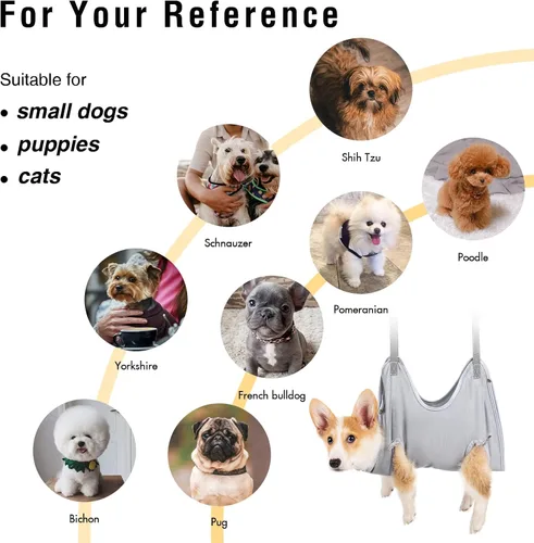 Vista 6 de LMOPU Hamaca de aseo para gatos, arnés de aseo para perros, bolsa de gato para recortar uñas, arnés para cortar uñas, soporte para cortar uñas, baño