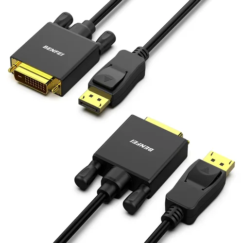 Vista 10 de BENFEI Cable DisplayPort a DVI de 3 pies, Adaptador Unidireccional DisplayPort de Computadora a Monitor DVI-D 1080P@60Hz Macho a Macho Cable