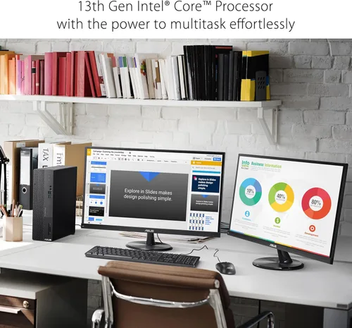 Vista 4 de ASUS ExpertCenter D5 - PC de escritorio con factor de forma pequeño, Intel Core i5-13400, 8 GB de RAM DDR4, SSD PCIe de 512 GB, Windows 11 Pro
