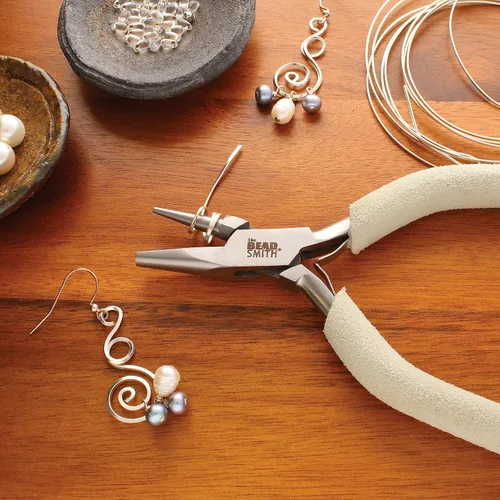 Vista 3 de The Beadsmith Alicates cóncavos (huecos)/punta redonda - Serie de elementos de alambre - 6.25" (159mm) - Mandíbulas de acero y resortes de doble