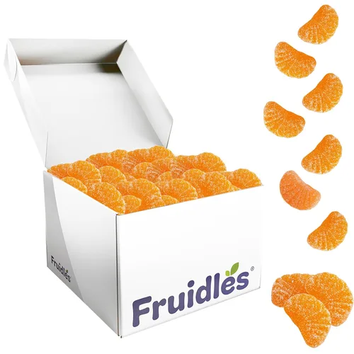 Vista 2 de Fruidles Gomitas de naranja en rodajas de caramelo, deliciosas gomitas de sabores de frutas recubiertas de azúcar (2 libras)
