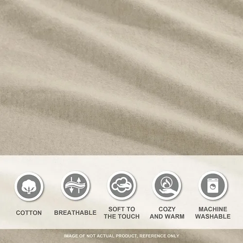 Vista 6 de Comfort Spaces CS20-0391 - Juego de cama de franela de algodón cálido y transpirable con sábanas de bolsillo profundo y fundas de almohada