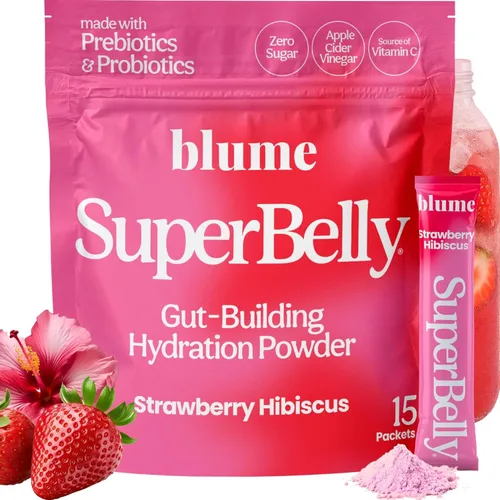 Vista 11 de Blume SuperBelly Paquetes de Salud Intestinal e Hidratación Para Llevar, Compatible con GLP-1, Sin Azúcar, con Prebióticos, Probióticos, Vinagre