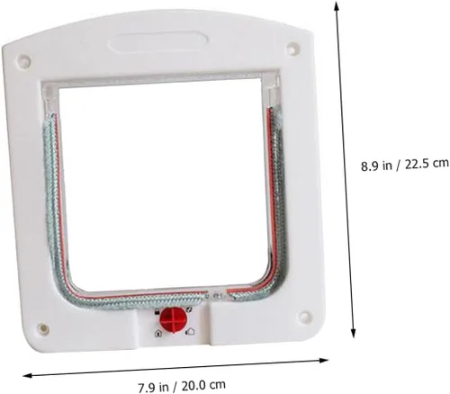 Vista 2 de LIOOBO 2pcs Controllable Small Pet Entry Cat Hole with Lock for Indoor Use Lightweight Two-Way Access Cat Gate Easy to Install White and Brown