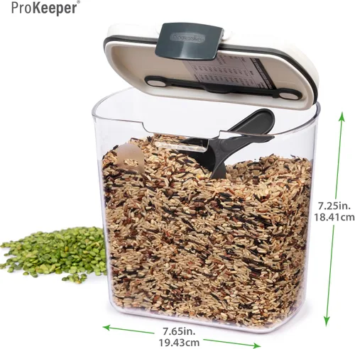 Vista 7 de ProKeeper Contenedor de almacenamiento de granos, 2.5 cuartos de galón, tapa hermética