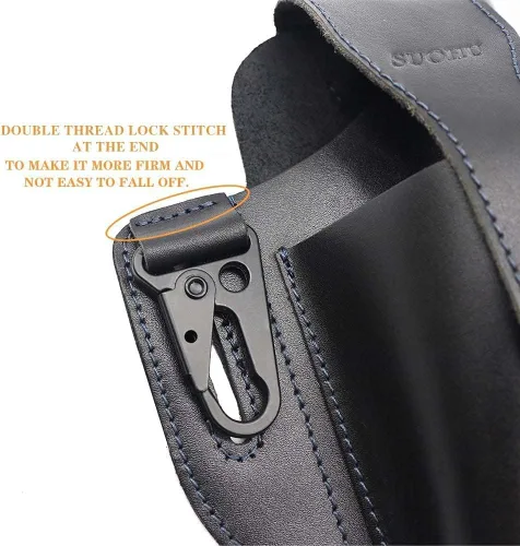 Vista 7 de Funda de cuero para teléfono celular para hombres, soporte para cinturón de teléfono celular para hombres, funda de cuero para cinturón de hombre