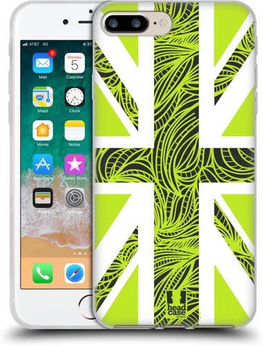 Vista 340 de Head Case Designs Blue Gingham Union Jack Collection - Funda de gel suave compatible con Apple iPhone 7 Plus/iPhone 8 Plus