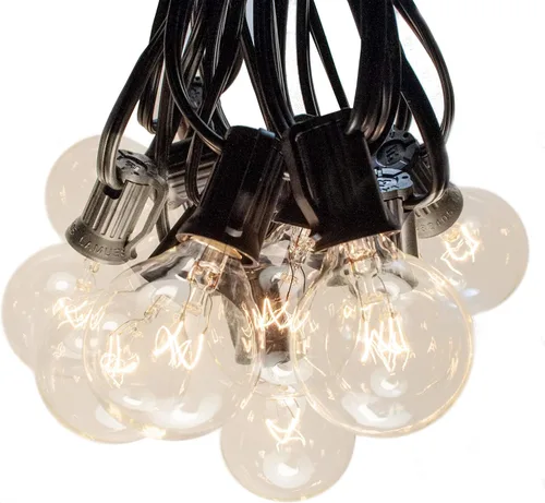 Vista 2 de 100 foot Globe Patio String Lights – Set de 100 G40 bombillas transparentes
