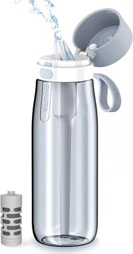PHILIPS Botella de agua filtrada, botellas de agua de plástico Tritan sin BPA, reemplaza la botella de agua de plástico 450 con filtro de agua