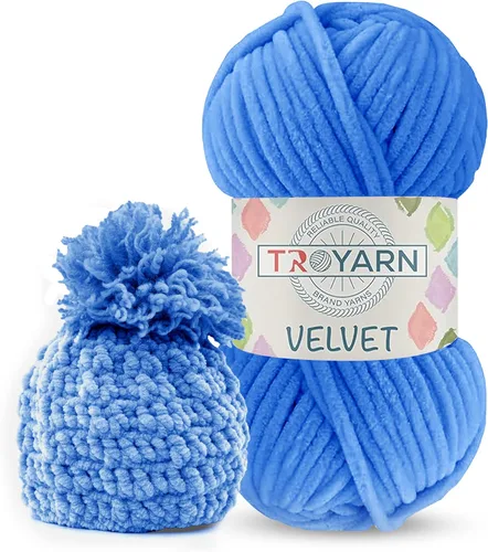 Vista 7 de Hilo de Chenilla para Ganchillo - 100g (121m), Hilo Suavísimo y Esponjoso, Perfecto para Mantas de Bebé y Amigurumi, Tamaño 6