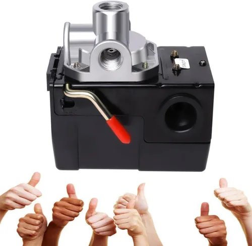 Vista 6 de Interruptor de presión del compresor de aire LF10-4H, 4 puertos 1/4 "NPT, interruptor de control de presión de 95-125 PSI para reemplazo de piezas
