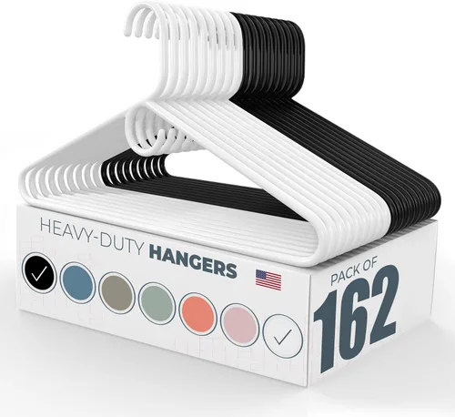 Vista 137 de Neaties Paquete de 6 perchas de ropa resistentes, fabricadas en los Estados Unidos, perchas de plástico de capacidad de 8 libras para ropa
