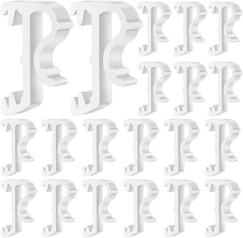 Vista 7 de Jetec Clips para ventana de cenefa ciega de 1 pulgada, clips de retención de cenefa de plástico blanco oculto (12 piezas)