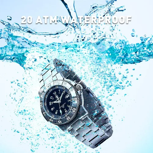 Vista 7 de Smith Wesson Reloj ejecutivo para hombre Tritium H3 20ATM reloj militar táctico resistente caja de titanio bisel y correa 1693in regalo de Navidad