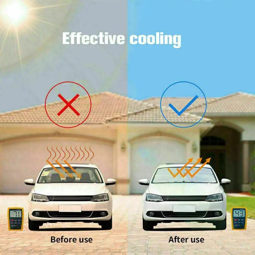 Vista 8 de Protector de parasol para ventana delantera de automóvil, protector solar para automóvil, accesorios de protección interior para parabrisas (pequeño)