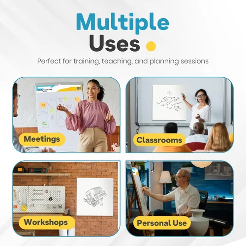 Vista 6 de Enday Anchor Chart Paper 25"x 30" (2 Pack) - Sticky Easel Pad Chart Paper for Teachers, Flip Chart Paper, 25 in x 30 in Easel Paper, Large White