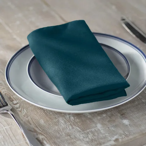 Vista 120 de LA Linen Paquete de 10 servilletas de popelina de poli, servilletas de tela suave, servilletas lavables y reutilizables, servilletas de mesa Negro