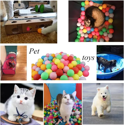 Vista 3 de Paquete de 50 pelotas de ping pong, varios colores, lavables, de plástico, pelotas de tenis de mesa