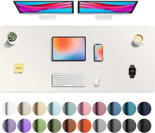 Vista 237 de Aothia Protector de Escritorio de Cuero, Alfombrilla para Ratón, Alfombrilla de Escritorio de Oficina, Secante de Escritorio de Cuero PU