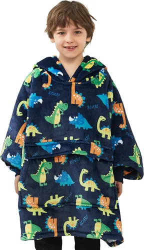 Vista 31 de Manta portátil de sherpa con capucha, para adultos, todos los patrones, de gran tamaño, sudadera con bolsillos