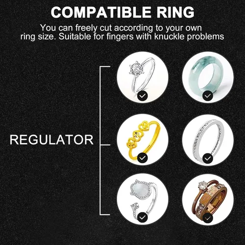 Vista 2 de Para anillos sueltos Anillo Guardia Clip Transparente Silicona Sizer Tensor Resizer 4 Tamaños
