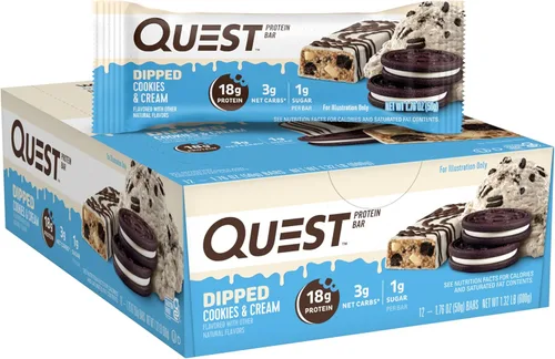 Vista 31 de Barras de proteínas Quest Nutrition Pastel de Cumpleaños, 20g de proteína, 1g de azúcar, 4g de carbohidratos netos, sin gluten, aptas para ceto, 12