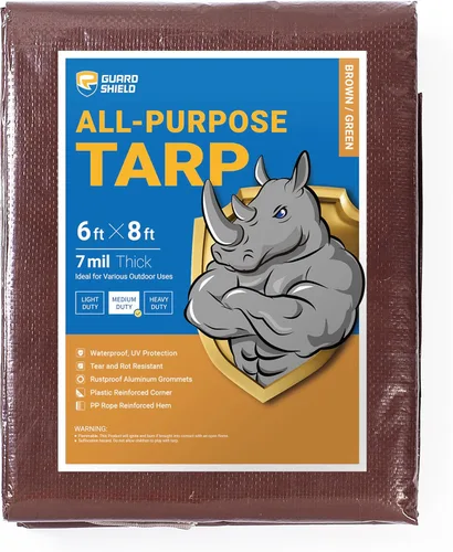 Vista 49 de GUARD SHIELD - Lona negra impermeable de 6 x 6 pies, cubierta de lona de polietileno, de servicio medio y uso general de 7 mil