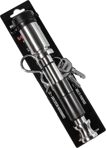 Vista 8 de BulletProof Hitches - Pasador de bloqueo de enganche de remolque de 5/8" - Ajuste universal, acero inoxidable, tapa de goma resistente a la Negro