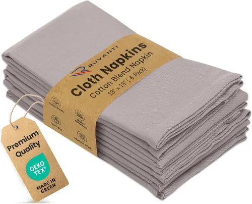 Vista 61 de Ruvanti Juego de 12 servilletas de tela de 18 x 18 pulgadas, lavables, suaves, duraderas, absorbentes, de mezcla de algodón, para hotel, almuerzo