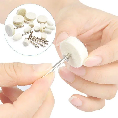 Vista 4 de Juego de ruedas de pulido para Dremel Kit de pulido con vástago de 18 "Rueda de pulido para herramientas rotativas Accesorios 130 piezas