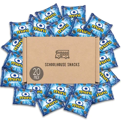 Mini galletas de sándwich de chocolate, 20 paquetes de bocadillos incluidos por Schoolhouse Snacks