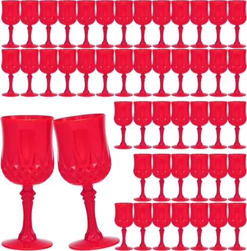 Vista 9 de JLYLOL Copas de vino de plástico vintage de 7 onzas, copas de plástico vintage, 12 piezas de vasos de agua para boda, copas de agua reutilizables