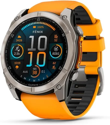 Vista 21 de Garmin fēnix® 8 – 47mm, AMOLED, Smartwatch GPS Multisport Premium, Vida Útil de Batería Larga, Certificado para Buceo, Linterna LED Integrada, Gris