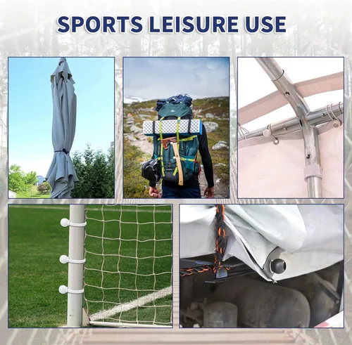 Vista 5 de Cuerdas elásticas de bolas de 6 pulgadas, correa elástica resistente a los rayos UV, cordón de amarre reutilizable con bolas, cables para interiores