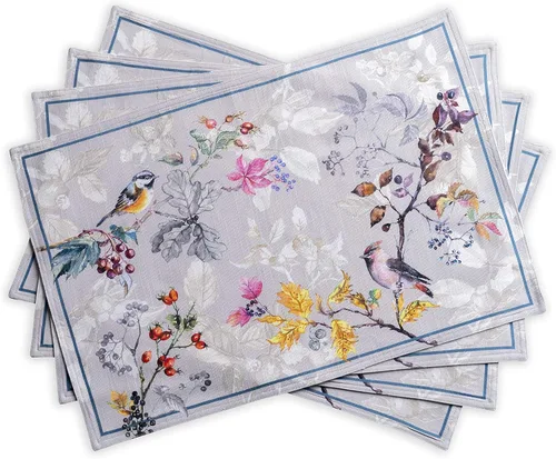 Maison d' Hermine - Juego de 4 manteles individuales decorativos y lavables, de 100 % algodón para regalar, comedor, hogar, boda, banquete, bufé,