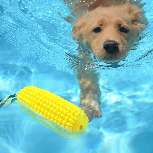 Vista 3 de Sumind Juguetes de maíz resistentes para perros para masticadores agresivos, cepillo de dientes chirriante e indestructible, duradero, juguetes