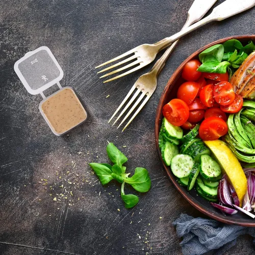 Vista 9 de Recipientes de 4 onzas y 2 onzas con tapas (paquete de 200), pequeños recipientes de plástico para condimentos con tapas, vasos de gelatina, tazas