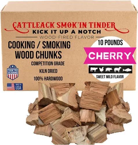 Vista 10 de Cattleack Smok'in Tinder - Trozos de madera de manzana, 10 libras para ahumar y asar a la parrilla Kiln-dried natural hardwood with mild, sweet
