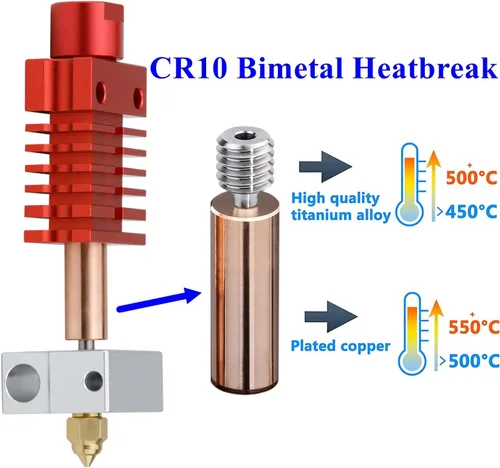 Vista 2 de Upgrade Ender 3 - Kit de cabezal de impresión bimetálico de alta temperatura para impresora Creality Ender 3 V2 Ender3 pro CR10 S4 S5 Ender 5 Plus