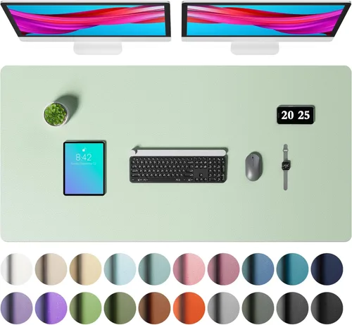 Vista 14 de Aothia Protector de Escritorio de Cuero, Alfombrilla para Ratón, Alfombrilla de Escritorio de Oficina, Secante de Escritorio de Cuero PU