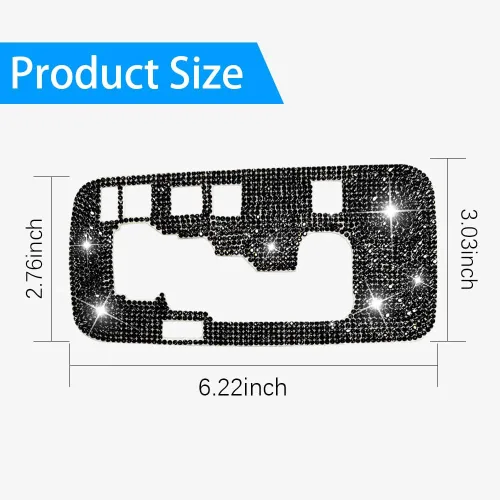 Vista 2 de Zufoty - Adornos brillantes para caja de cambios, cubierta de marco adhesiva, adhesivo para panel de cambios, accesorios brillantes