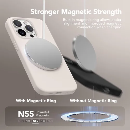Vista 1407 de GONEZ Funda magnética para iPhone 14, compatible con Magsafe, con protector de pantalla + protector de cámara, forro de microfibra antiarañazos