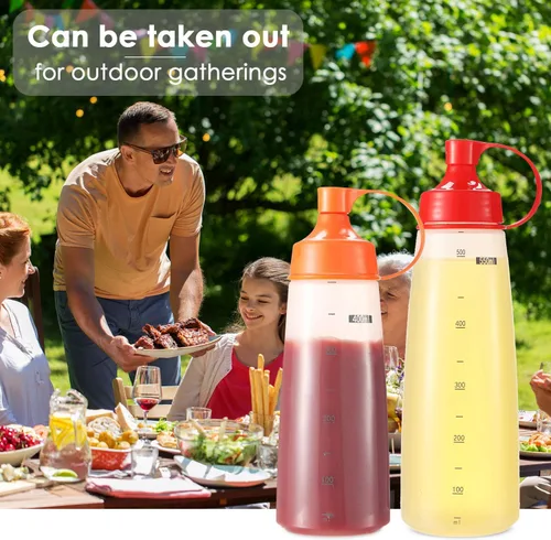 Vista 6 de Botella exprimidora de condimentos para salsas de boca ancha, botellas de plástico para condimentos, pintura, salsa de tomate, mostaza, aceite